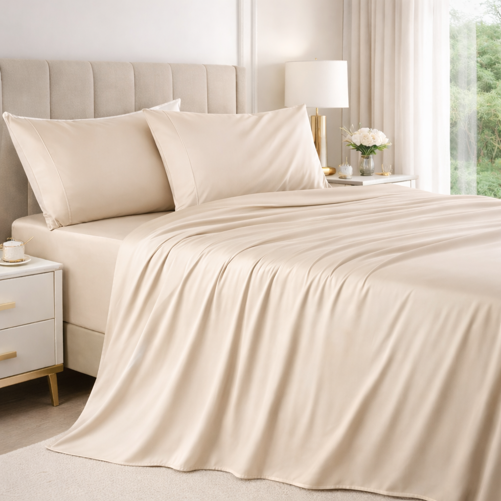 PeaceofCloud™ Bamboo Sheet Set - Breathable & Deep Pocket Fit (16")