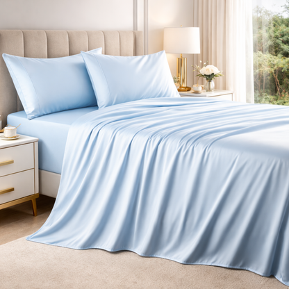 PeaceofCloud™ Bamboo Sheet Set - Breathable & Deep Pocket Fit (16")